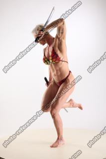 Eneli Action Pose with Katanas